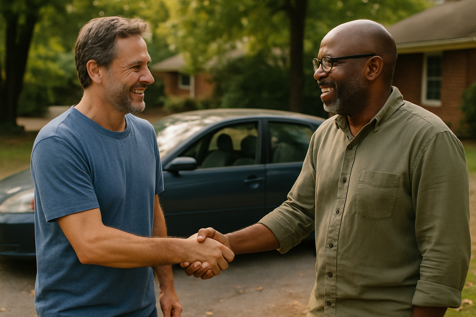 Vehicle donation moment in Roswell